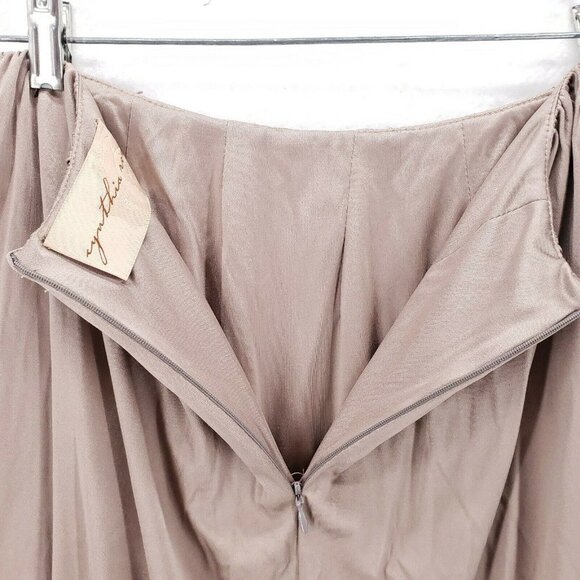 Cynthia Rose Bubble Skirt Mini Mauve Satin Size SMALL? - Picture 3 of 4